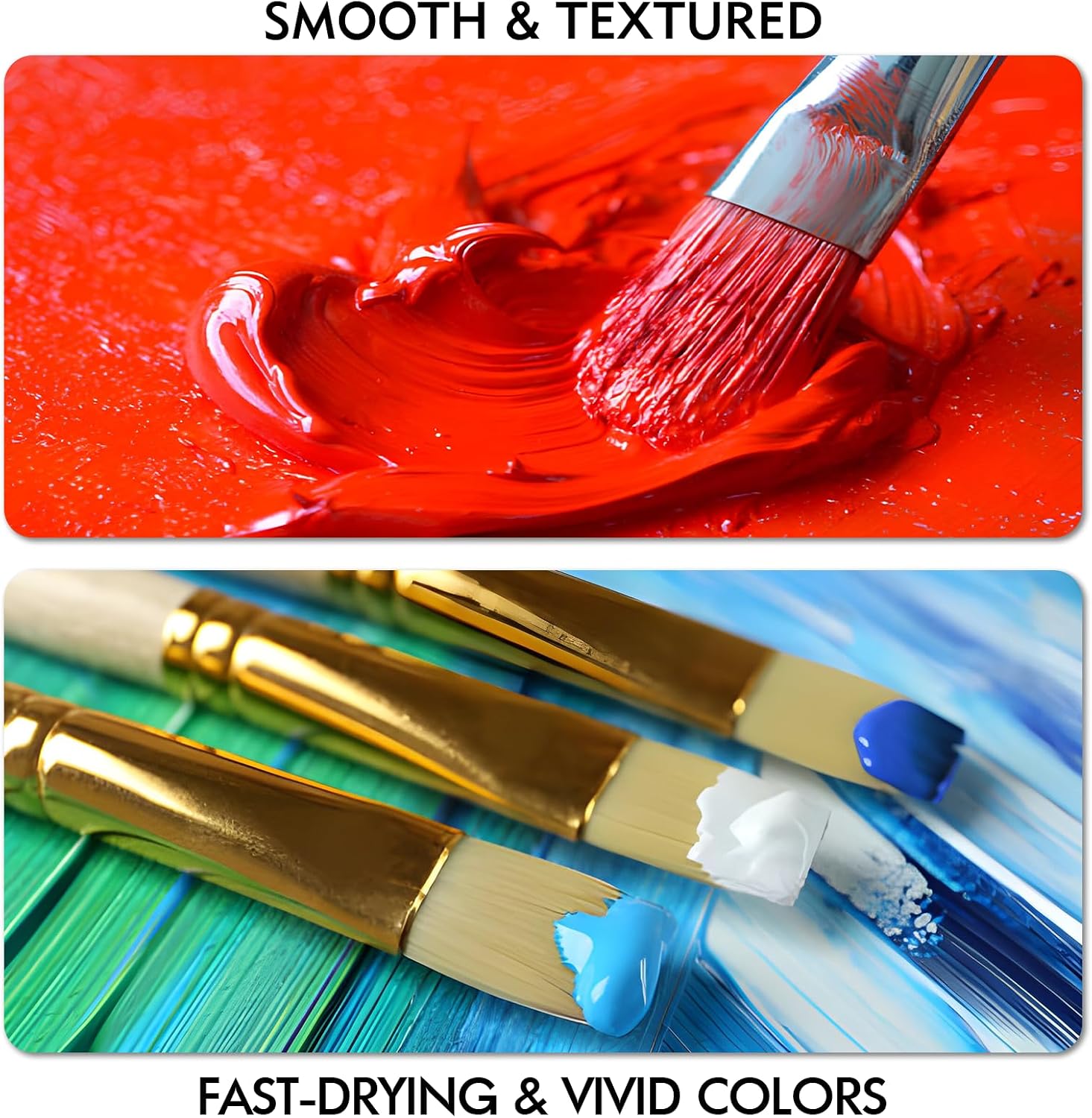 unuaST Acrylic Paint Sets for Adults, 14 Colors Large Bulk Acrylic Paints kits Rich Pigment Art Painting Supplies for Artists/Beginners, Paint Sets for Canvas with Pump, Color Wheel (10oz/300ml) - Image 7