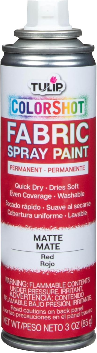 TULIP ColorShot Fabric Spray Paint, Red, 3 oz | Quick-Drying & Machine Washable Permanent Fabric Paint for Clothing & DIY Fabric Projects - Image 3